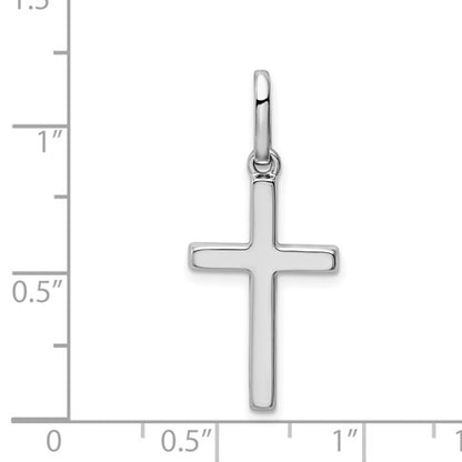 14k White Gold Hollow Cross Pendant