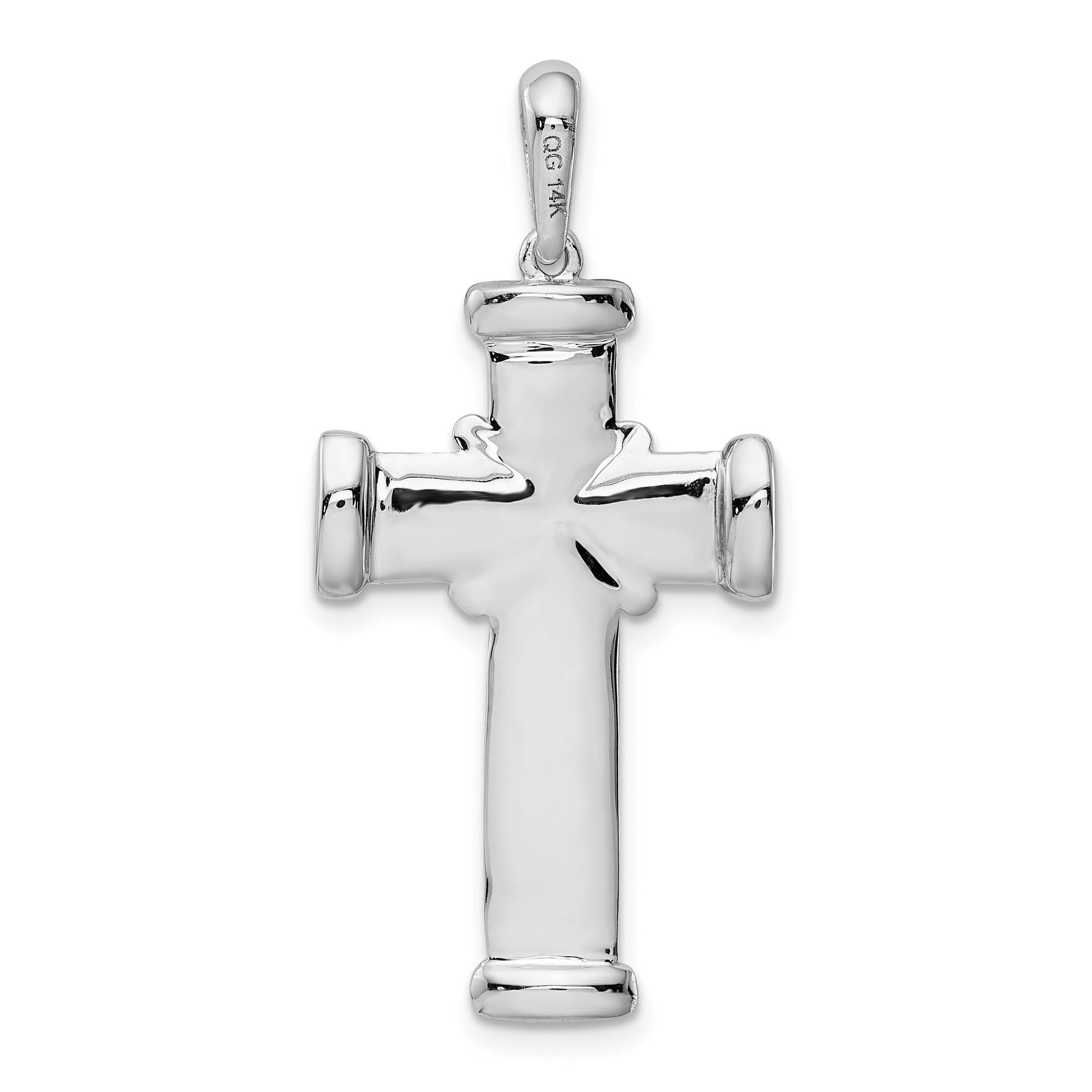 14k White Gold Center -X- Latin Cross Pendant