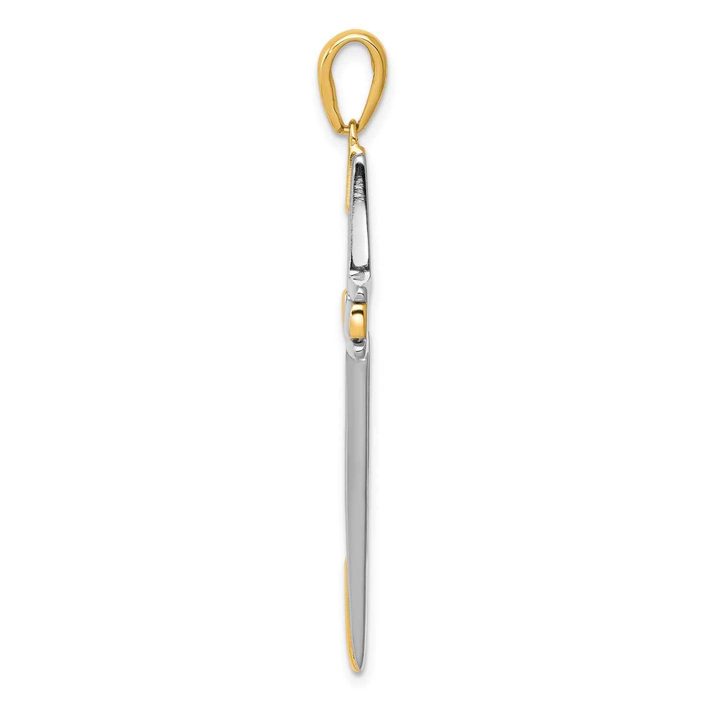 14k Two-tone Fancy Cross Pendant