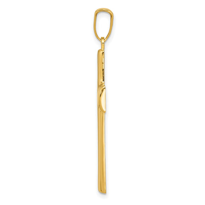 14k Hollow Cross Pendant