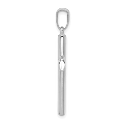 14k White Gold Hollow Cross Pendant