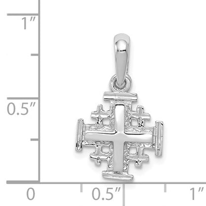 14k White Gold Jerusalem Cross Charm