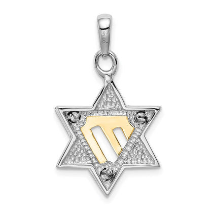 14k Two-tone Star of David Pendant