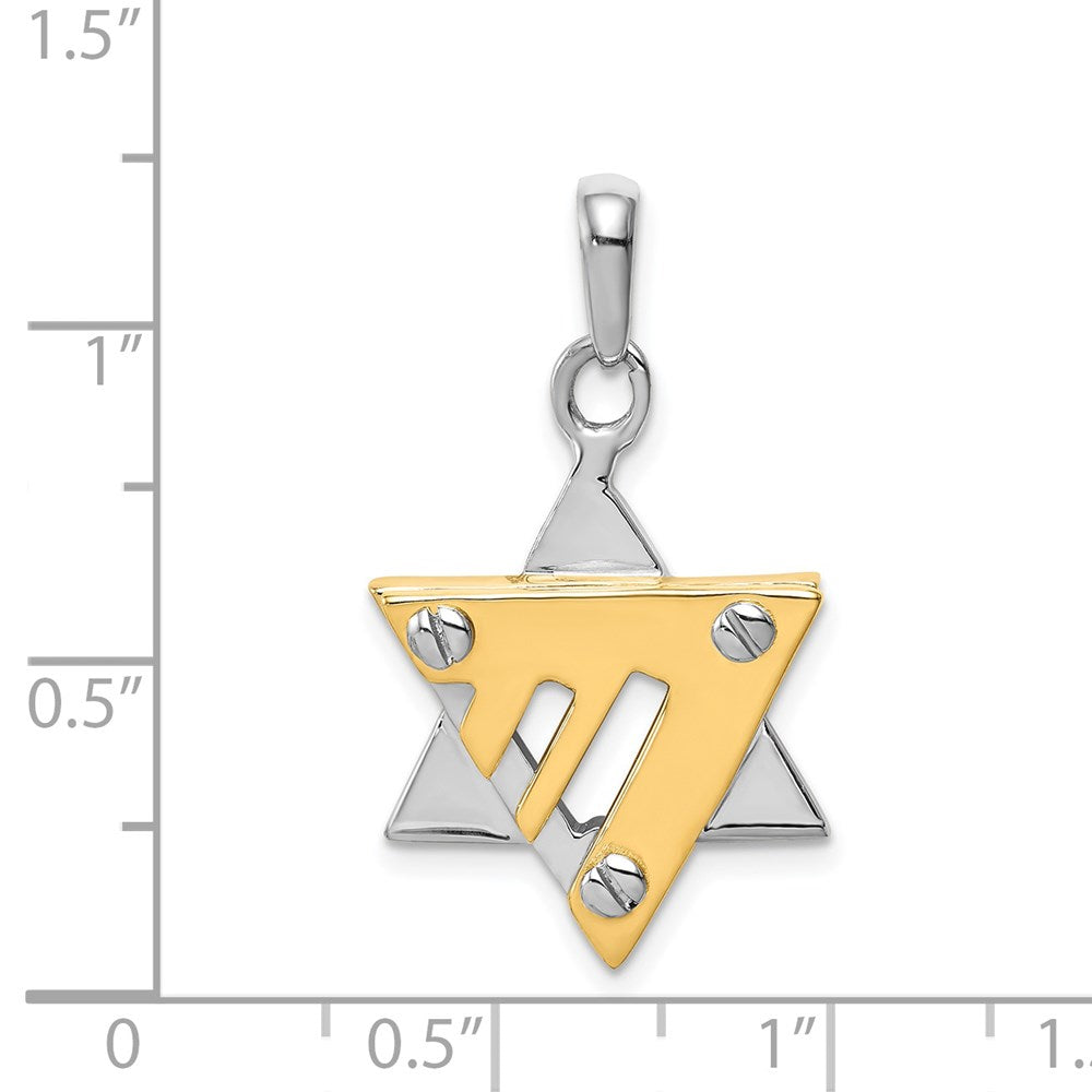 14k Two-tone Star of David Pendant