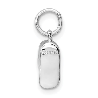 14k  3-D White Gold Baby Shoe Charm