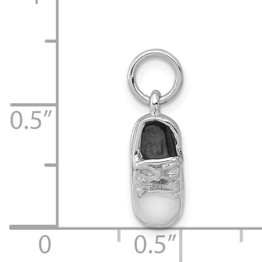 14k  3-D White Gold Baby Shoe Charm