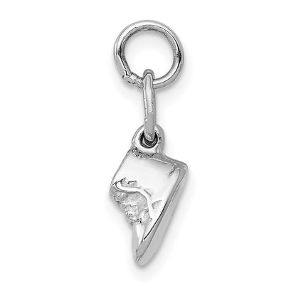 14k White Gold 3-D Moveable Baby Shoes Charm