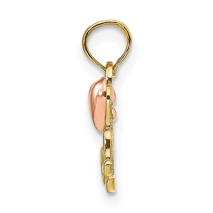 14k Two-tone MOM with Heart Pendant