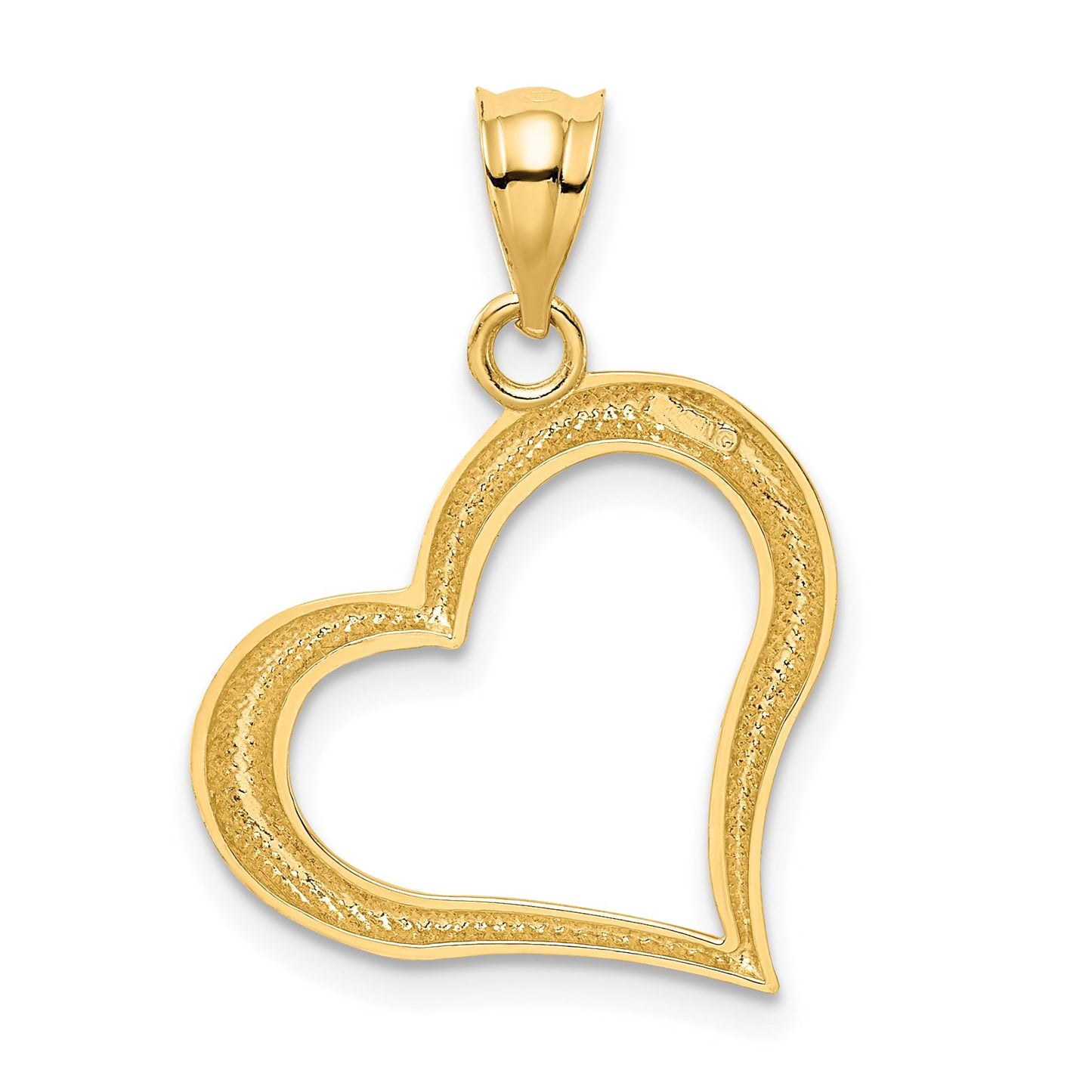 14K Polished Open Dangling Heart Pendant
