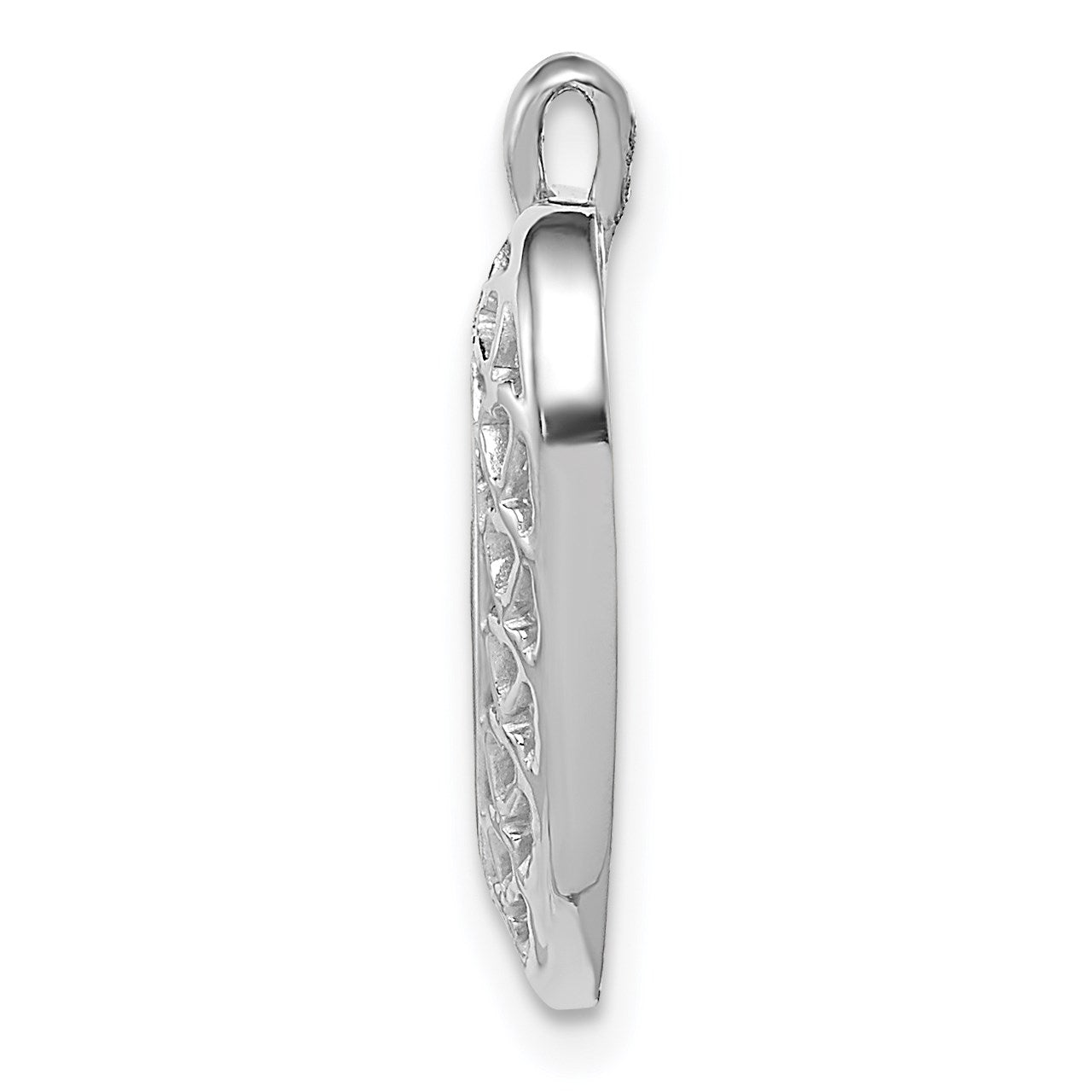 14K White Gold Cut-Out Heart Border Pendant