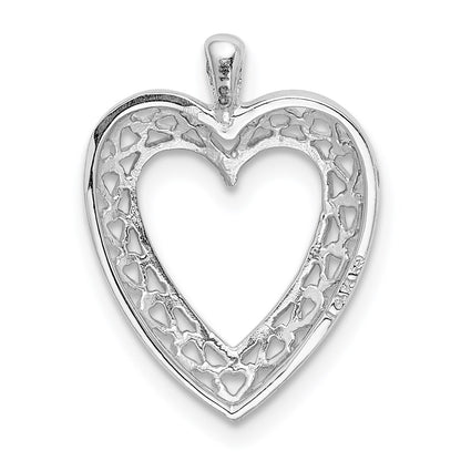 14K White Gold Cut-Out Heart Border Pendant
