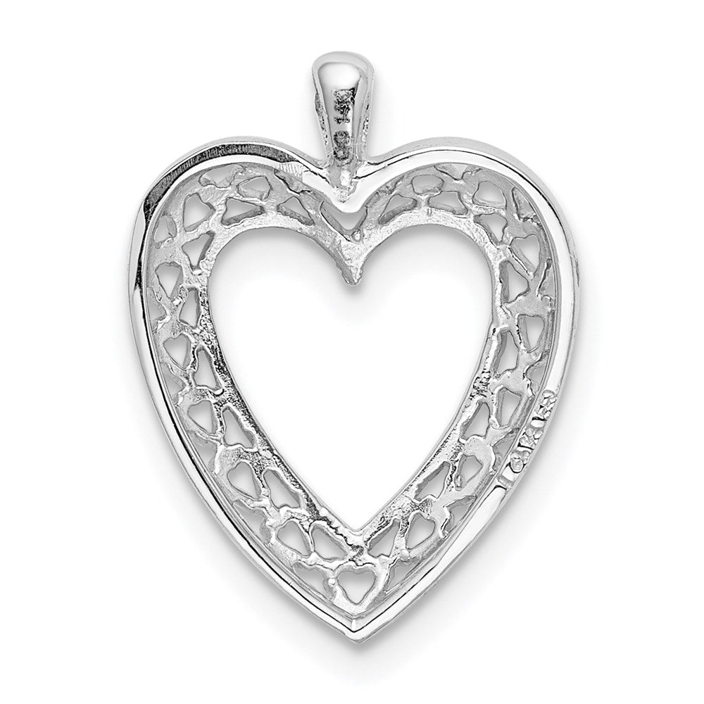 14K White Cut-Out Heart Pendant