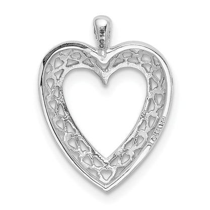 14K White Cut-Out Heart Pendant