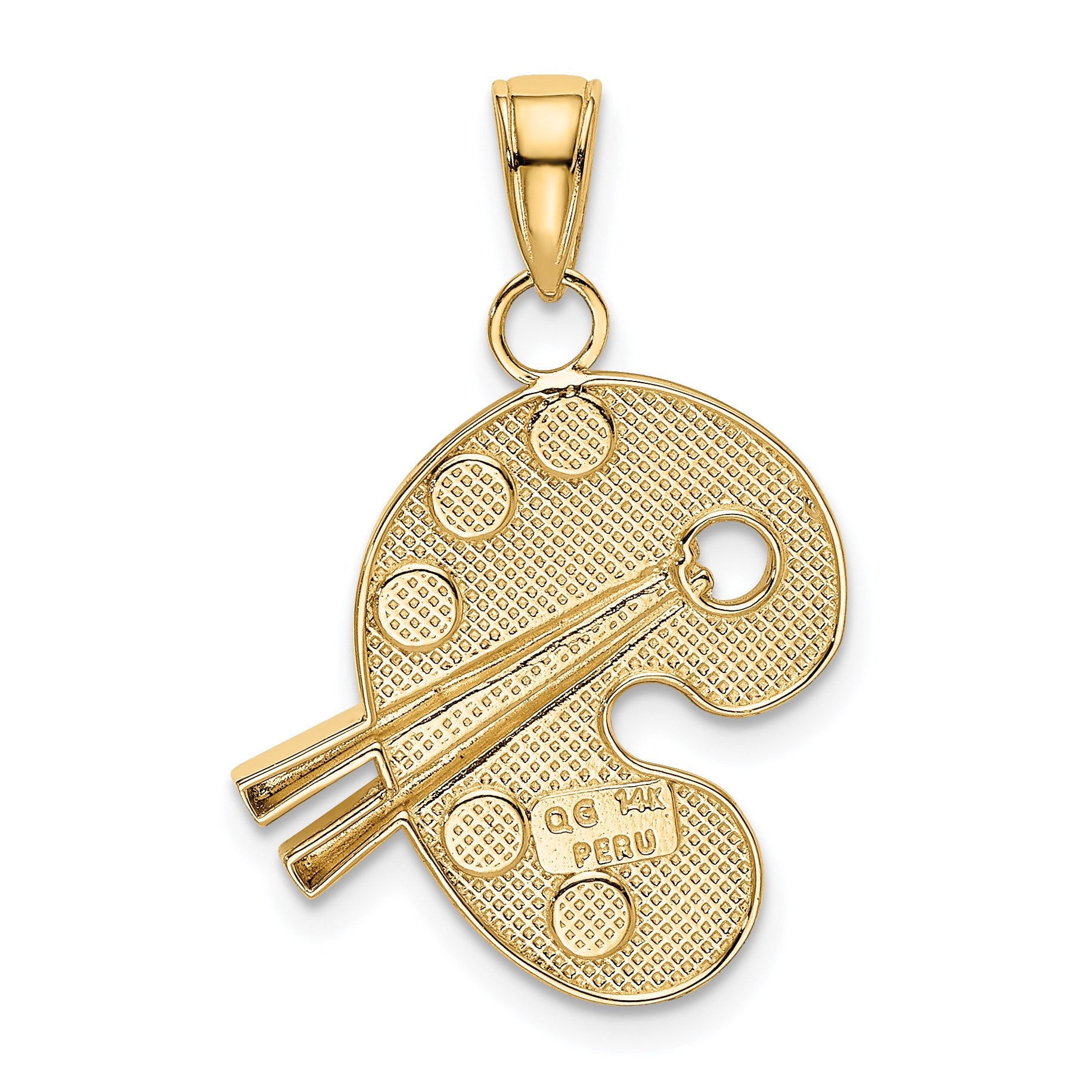 14k Multi-color Enameled Artist Palette Charm