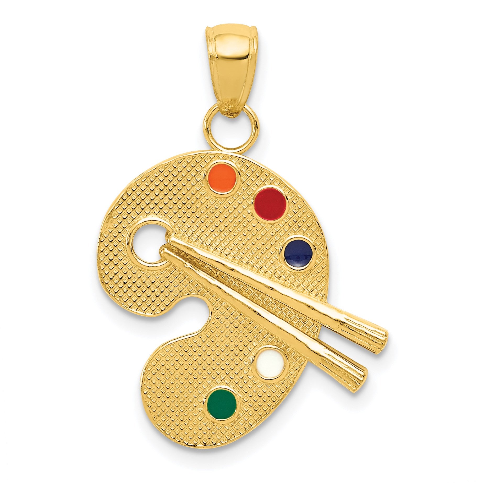 14k Multi-color Enameled Artist Palette Charm