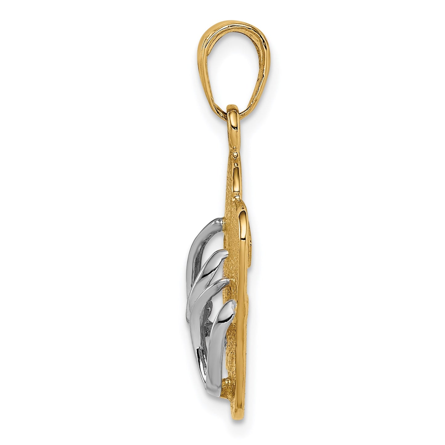 14K and White Rhodium Double Flip-Flop Pendant