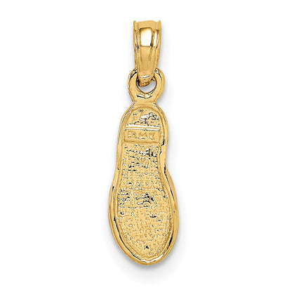 14k and White Rhodium 3-D Single Flip-Flop Pendant