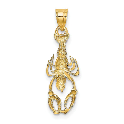 14K and White Rhodium Lobster Charm