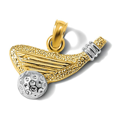 14k and White Rhodium Golf Club and Ball Charm