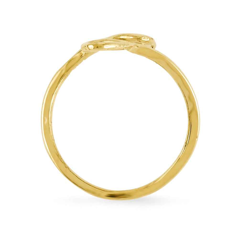 14k Double Heart Toe Ring