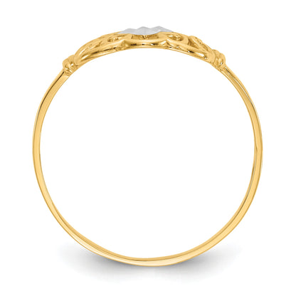 14K and White Rhodium Filigree Ring