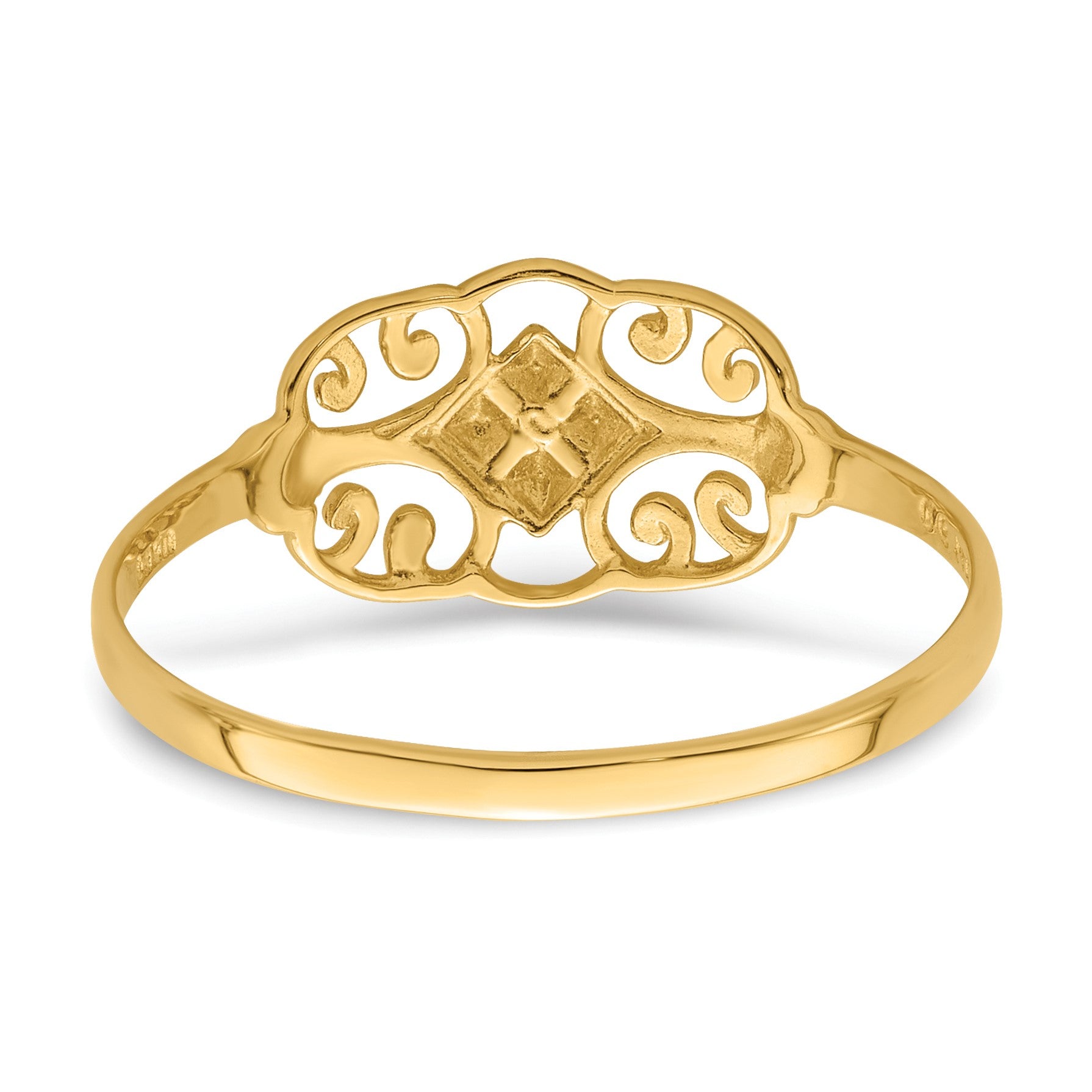 14K and White Rhodium Filigree Ring