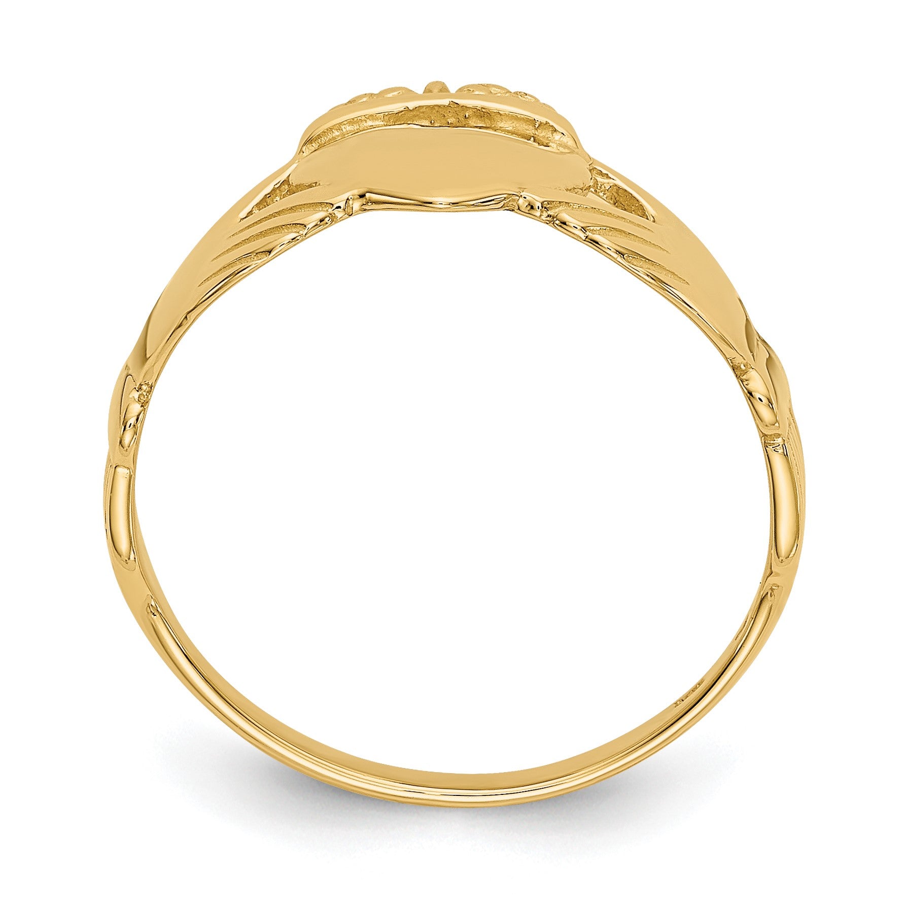 14k Ladies Polished Claddagh Ring