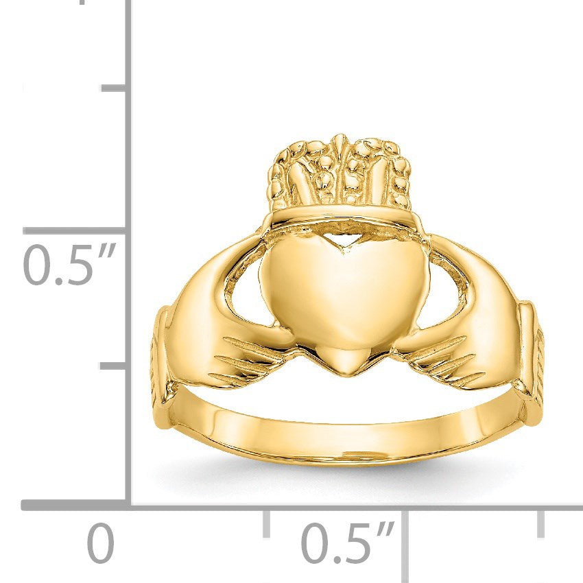14k Ladies Polished Claddagh Ring