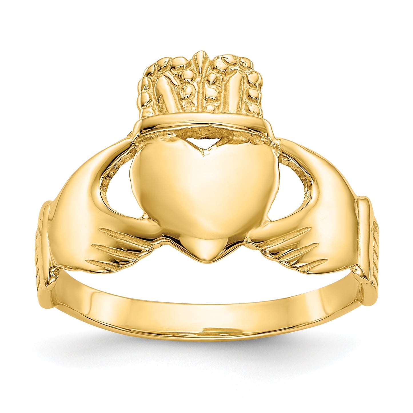 14k Ladies Polished Claddagh Ring