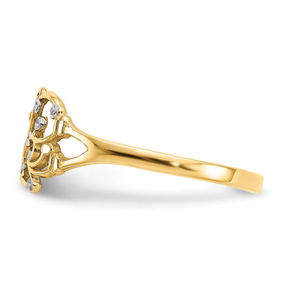 14k and White Rhodium Diamond-cut Butterfly Ring