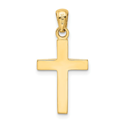 14k and White Rhodium Cross Pendant