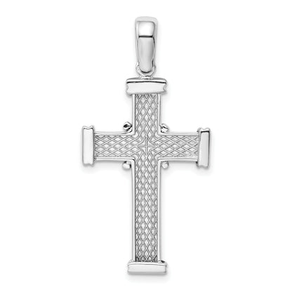 14k White Gold Center -X- Latin Cross Pendant