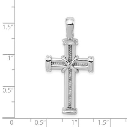 14k White Gold Center -X- Latin Cross Pendant