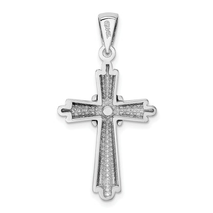 14k White Gold Polished -X- Center Cross Charm