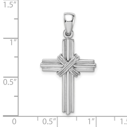 14k White Gold -X- Center Passion Cross Pendant