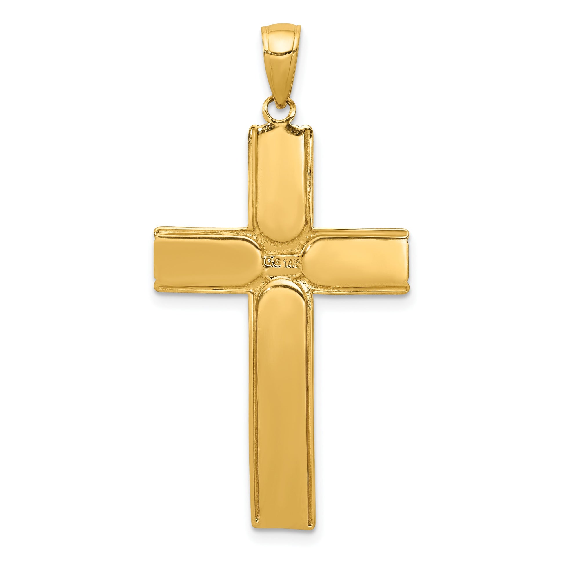 14k Satin Finish Crucifix Pendant