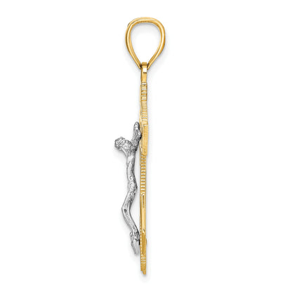 14k Two-tone Mariners Crucifix Pendant
