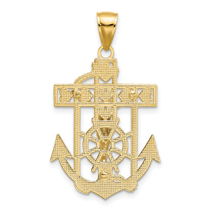14k Two-tone Mariners Crucifix Pendant