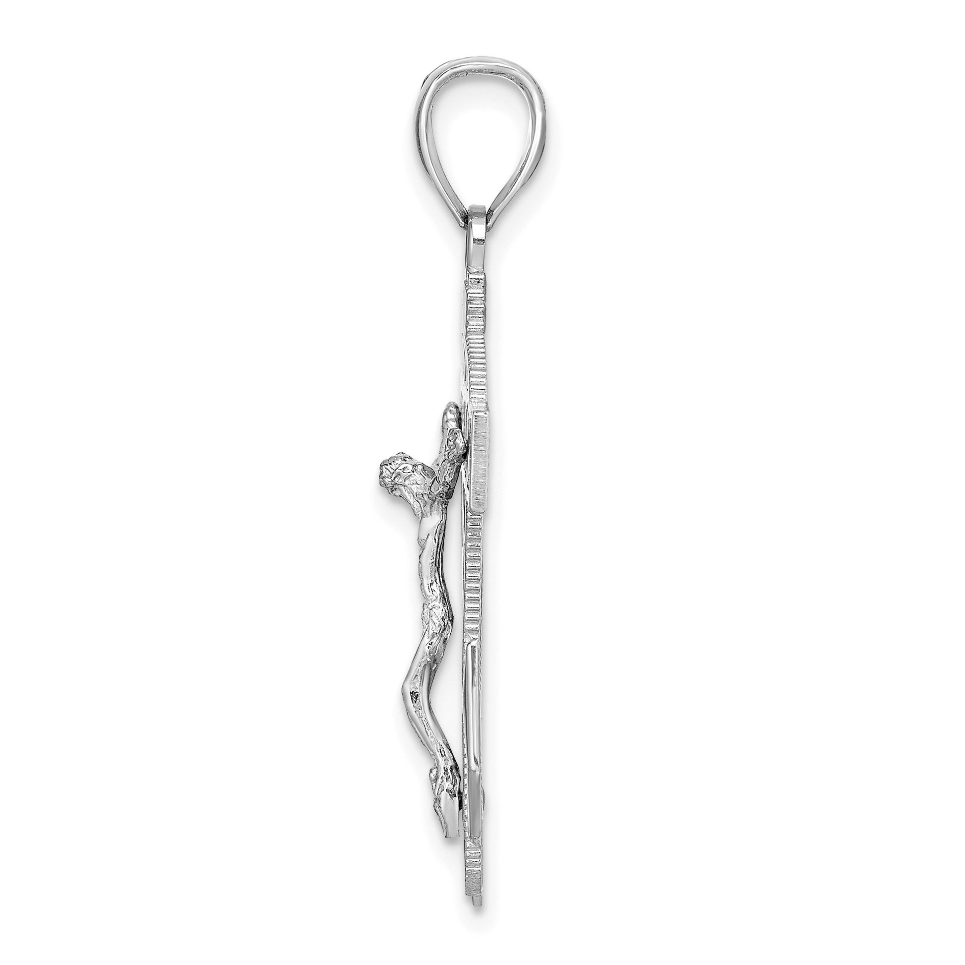 14k White Gold Mariners Crucifix Pendant