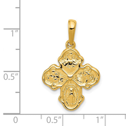 14k Polished Four-Way Medal Pendant