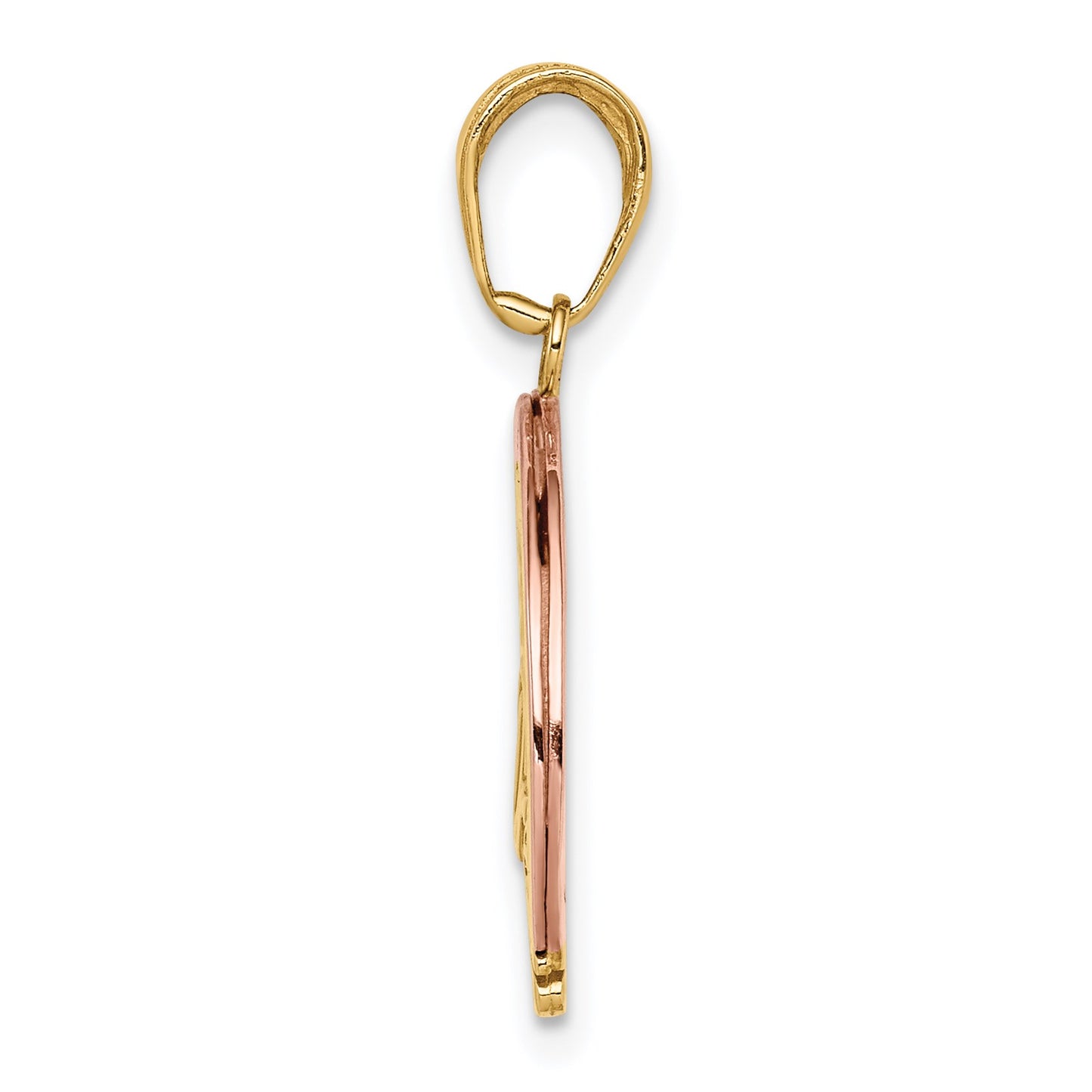 14k Two-tone with White Rhodium FOLLOW YOUR DREAMS Rainbow Charm