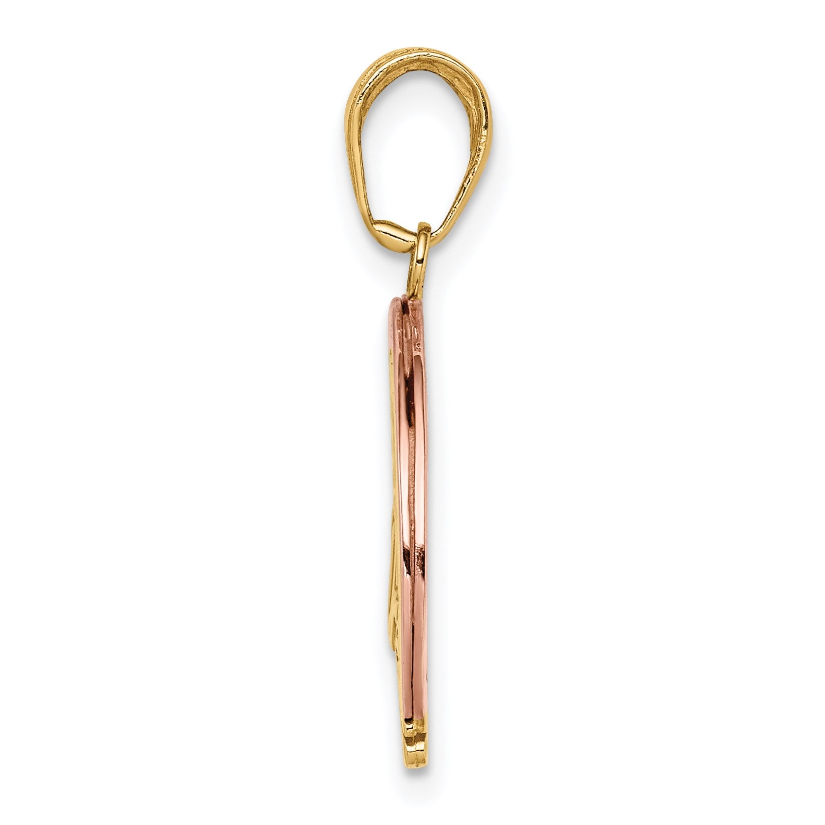 14k Two-tone with White Rhodium FOLLOW YOUR DREAMS Rainbow Charm