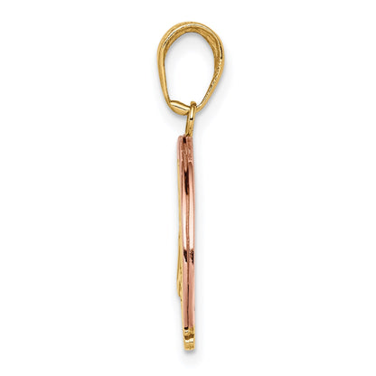 14k Two-tone with White Rhodium FOLLOW YOUR DREAMS Rainbow Charm