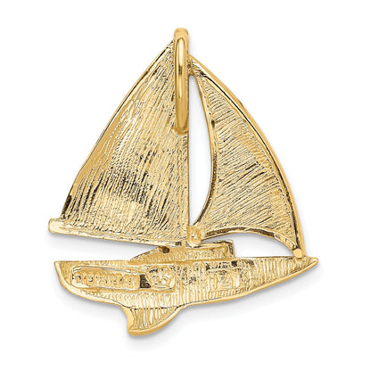 14K Lab Created Opal Sailboat Omega Slide