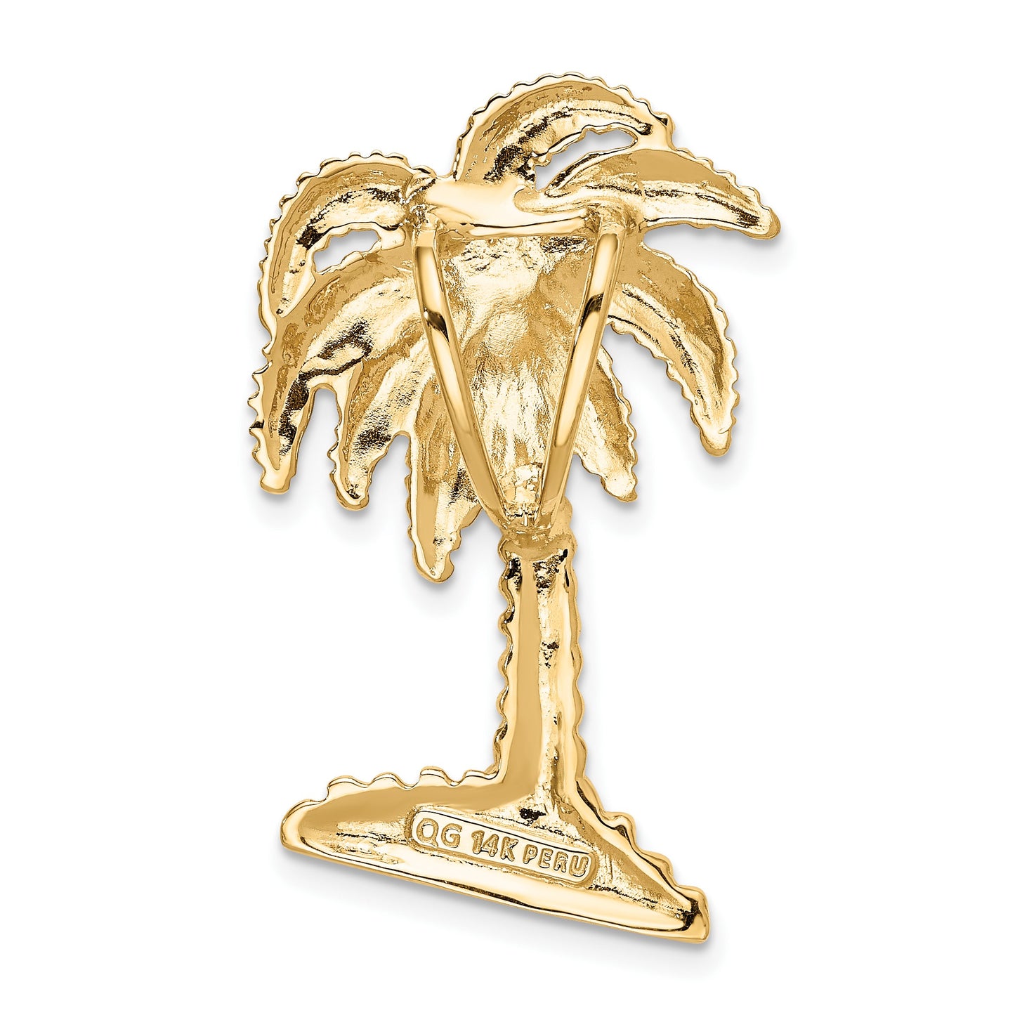 14k Large Palm Tree Omega Slide