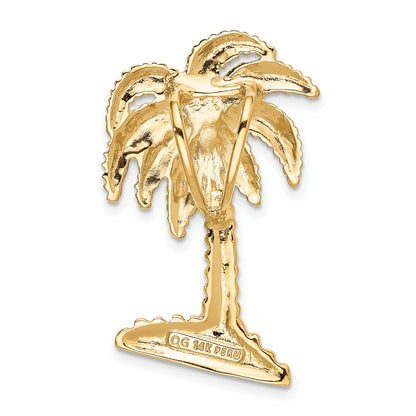 14k Large Palm Tree Omega Slide