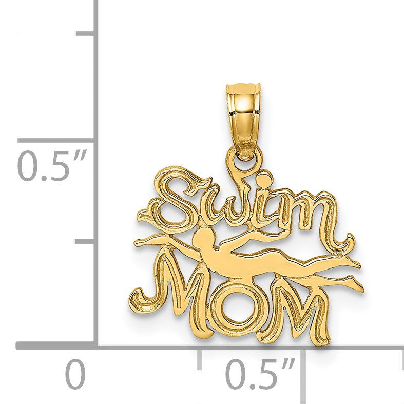 14K SWIM MOM with Swimmer Charm