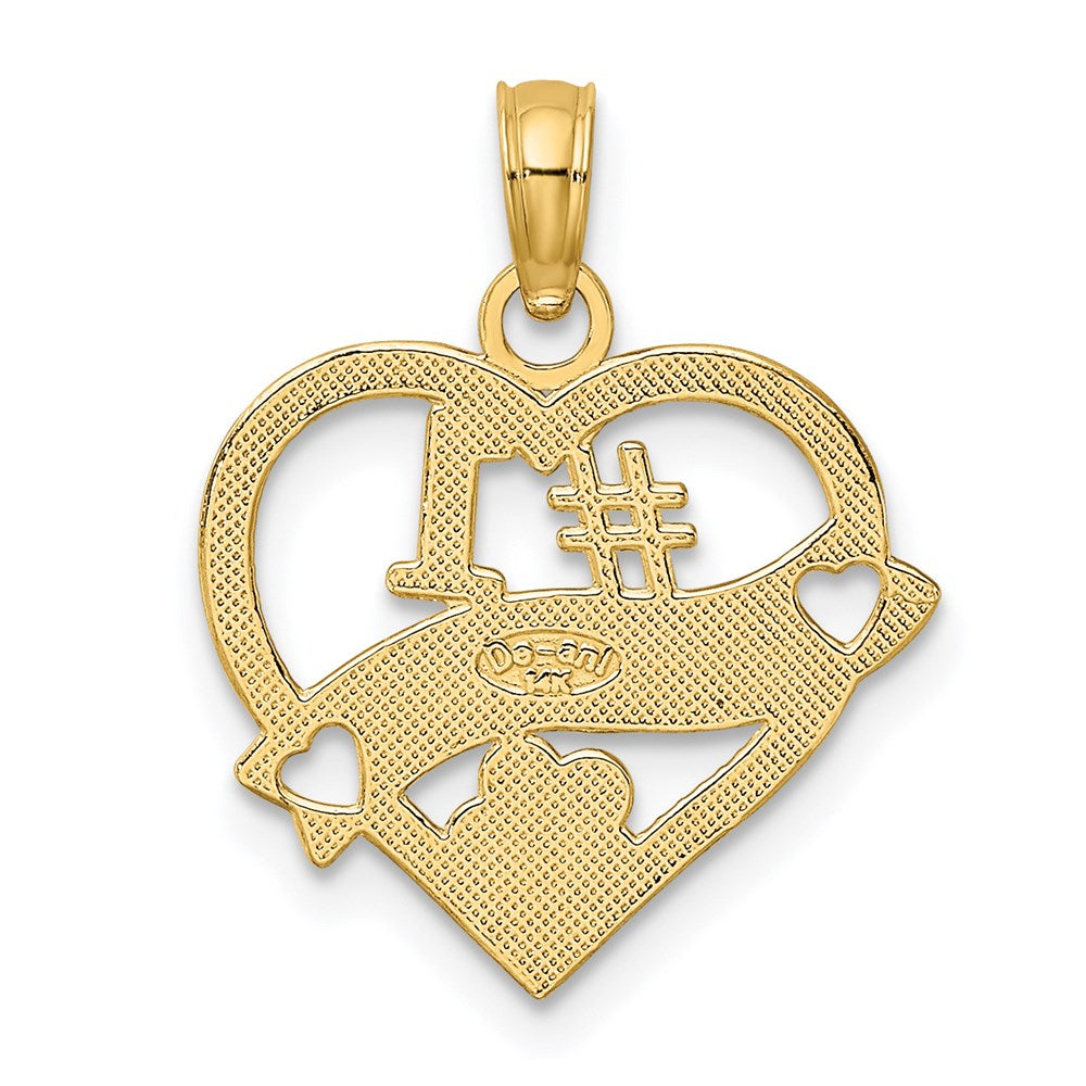 14k #1 WIFE Heart Charm