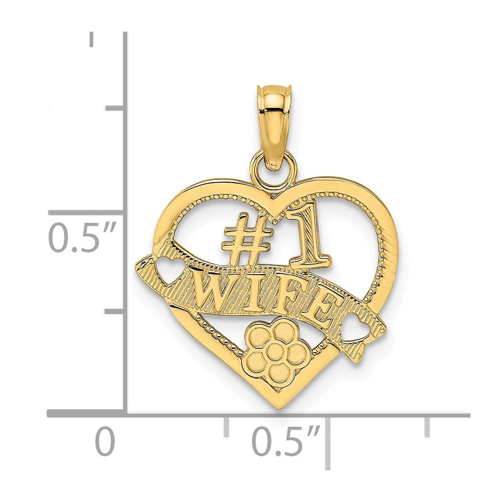 14k #1 WIFE Heart Charm