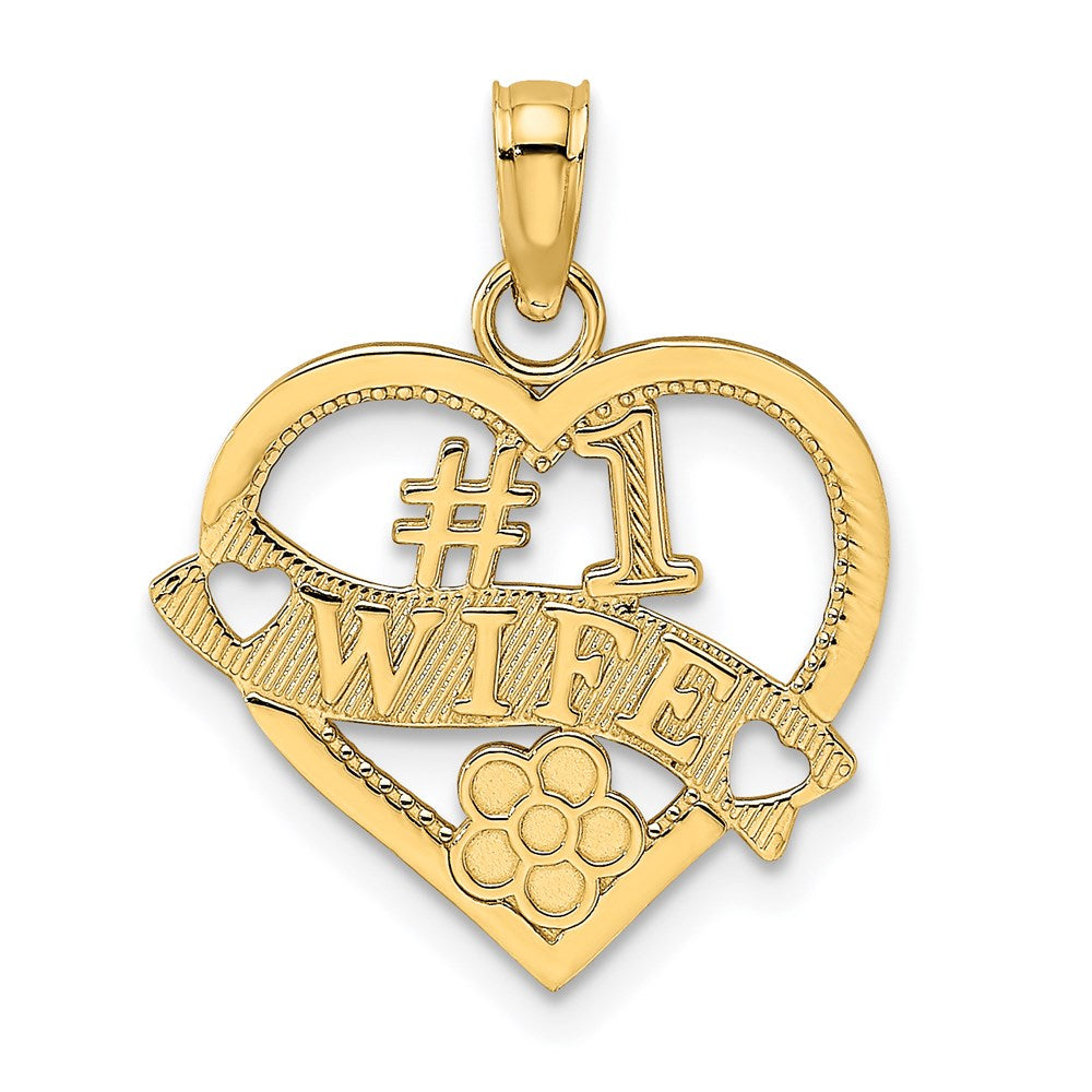 14k #1 WIFE Heart Charm